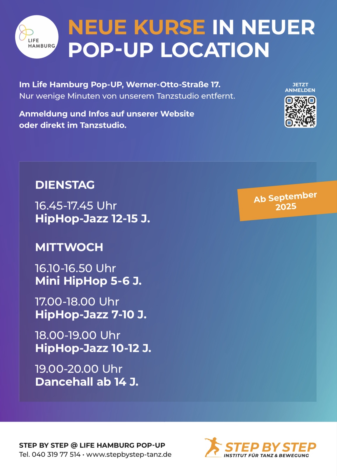 Wir vergrößern uns!
NEUE KURSE IM LIFE HAMBURG POP UP!
Wir vergrößern uns!
NEUE KURSE IM LIFE HAMBURG POP UP!